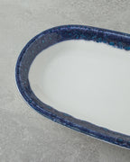 Porcelain Rectangular Plate - Navy Blue & Red (view 15)