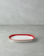 Porcelain Rectangular Plate - Navy Blue & Red (view 16)