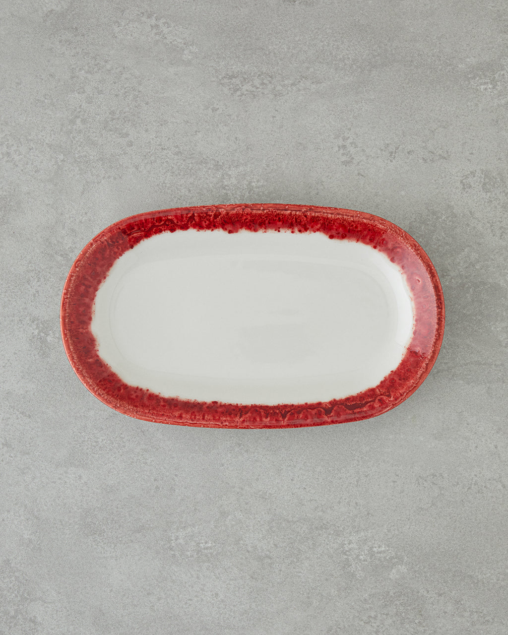 Porcelain Rectangular Plate - Navy Blue & Red (view 17)