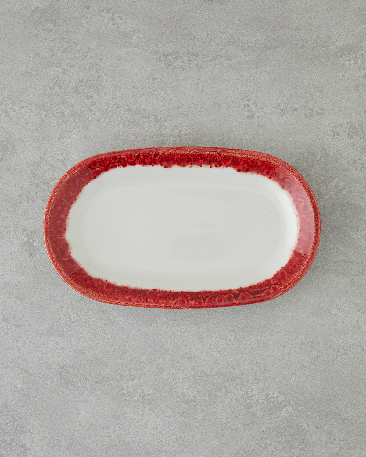 Porcelain Rectangular Plate - Navy Blue & Red (view 17)