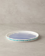Jolly Lines Bone Porcelain Serving Plate 27 cm Blue