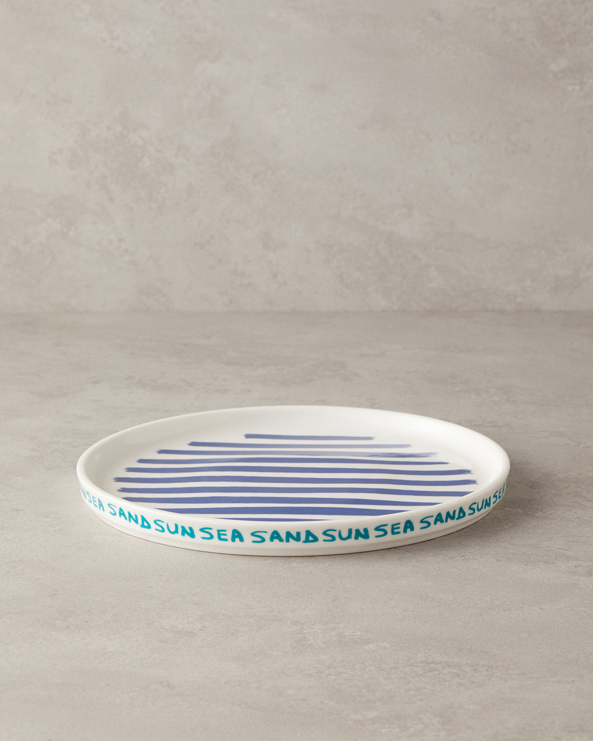 Jolly Lines Bone Porcelain Serving Plate 27 cm Blue