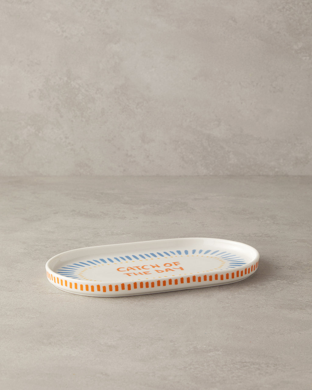 Flake Bone Porcelain Rectangular Plate 20 cm Colored