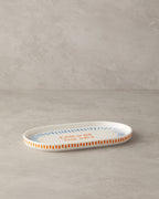 Flake Bone Porcelain Rectangular Plate 20 cm Colored