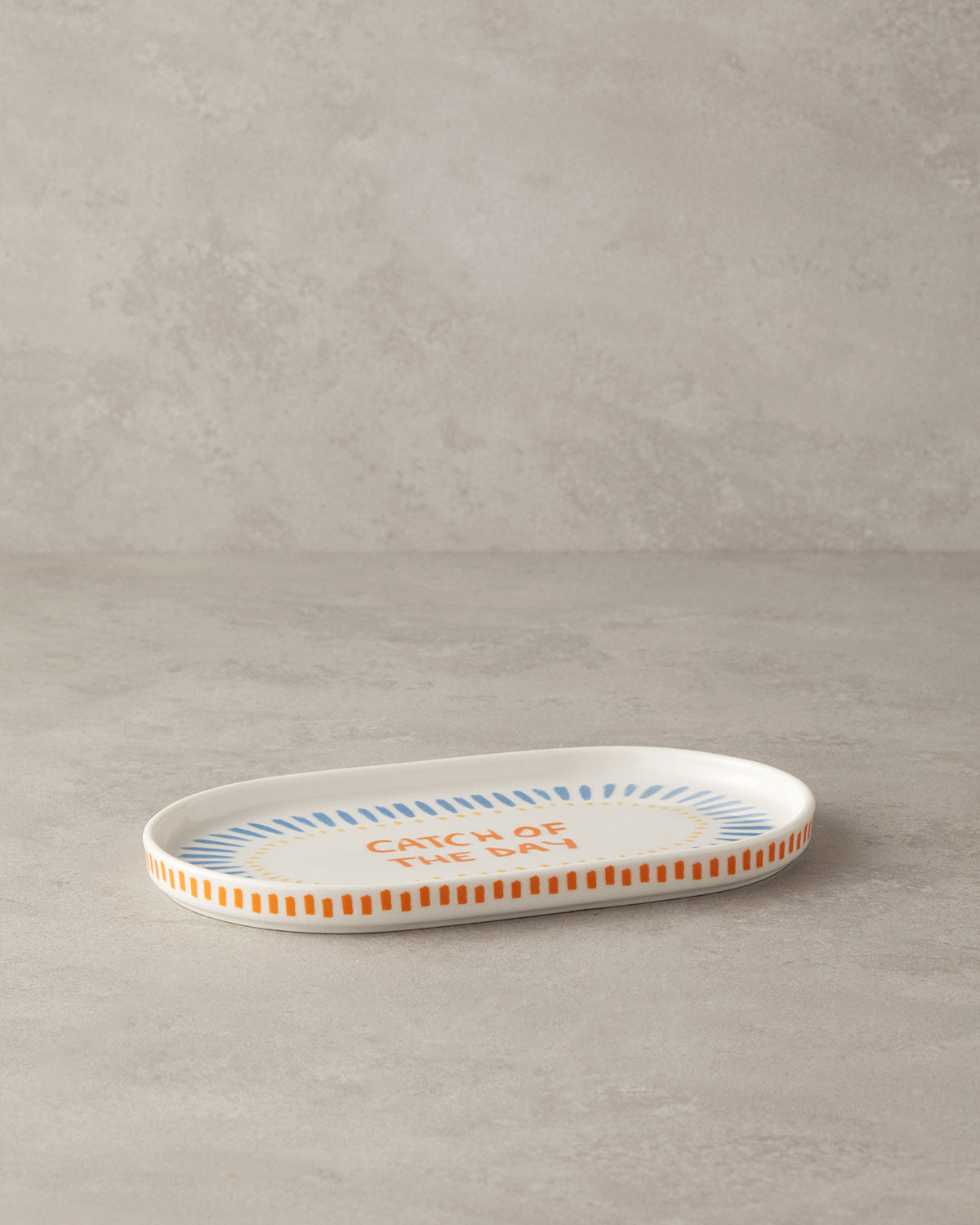 Flake Bone Porcelain Rectangular Plate 20 cm Colored