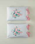 Cotton with Lace 2 pcs Pillow Case 50x70 cm Blue