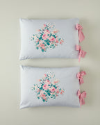 Cotton with Lace 2 pcs Pillow Case 50x70 cm Blue