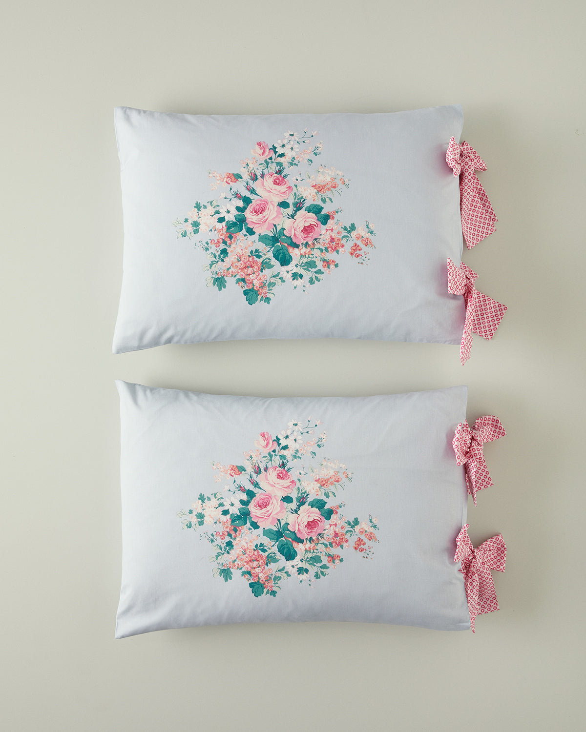 Cotton with Lace 2 pcs Pillow Case 50x70 cm Blue
