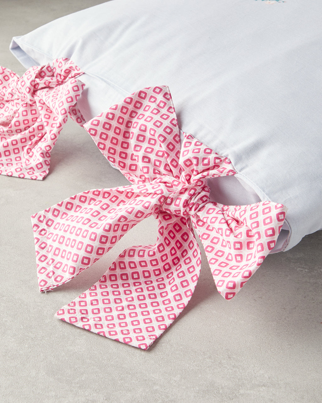 Cotton with Lace 2 pcs Pillow Case 50x70 cm Blue (view 3)