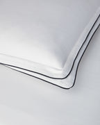 Gleam Binding Cotton Satin Double Size Duvet Cover Set 200x220 cm White - Navy Blue (view 2)