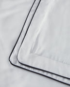 Gleam Binding Cotton Satin Double Size Duvet Cover Set 200x220 cm White - Navy Blue (view 3)