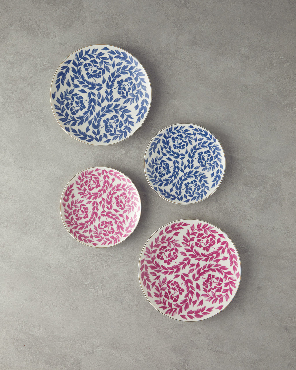 Carnival Floral Bone Porcelain Cake Plate 20 cm Fuchsia - White (view 3)