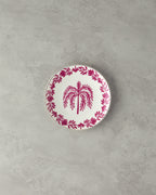Carnival Tree Bone Porcelain Cake Plate 20 cm Fuchsia - White