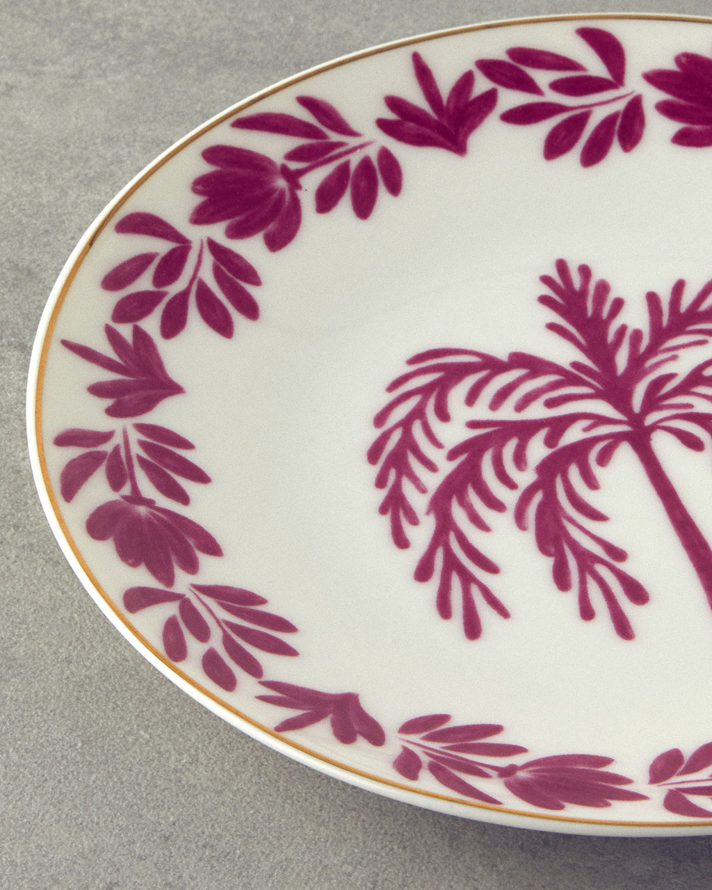 Carnival Tree Bone Porcelain Cake Plate 20 cm Fuchsia - White (view 2)