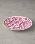 Bone Porcelain Serving Plate 25 cm Fuchsia - White