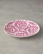 Bone Porcelain Serving Plate 25 cm Fuchsia - White