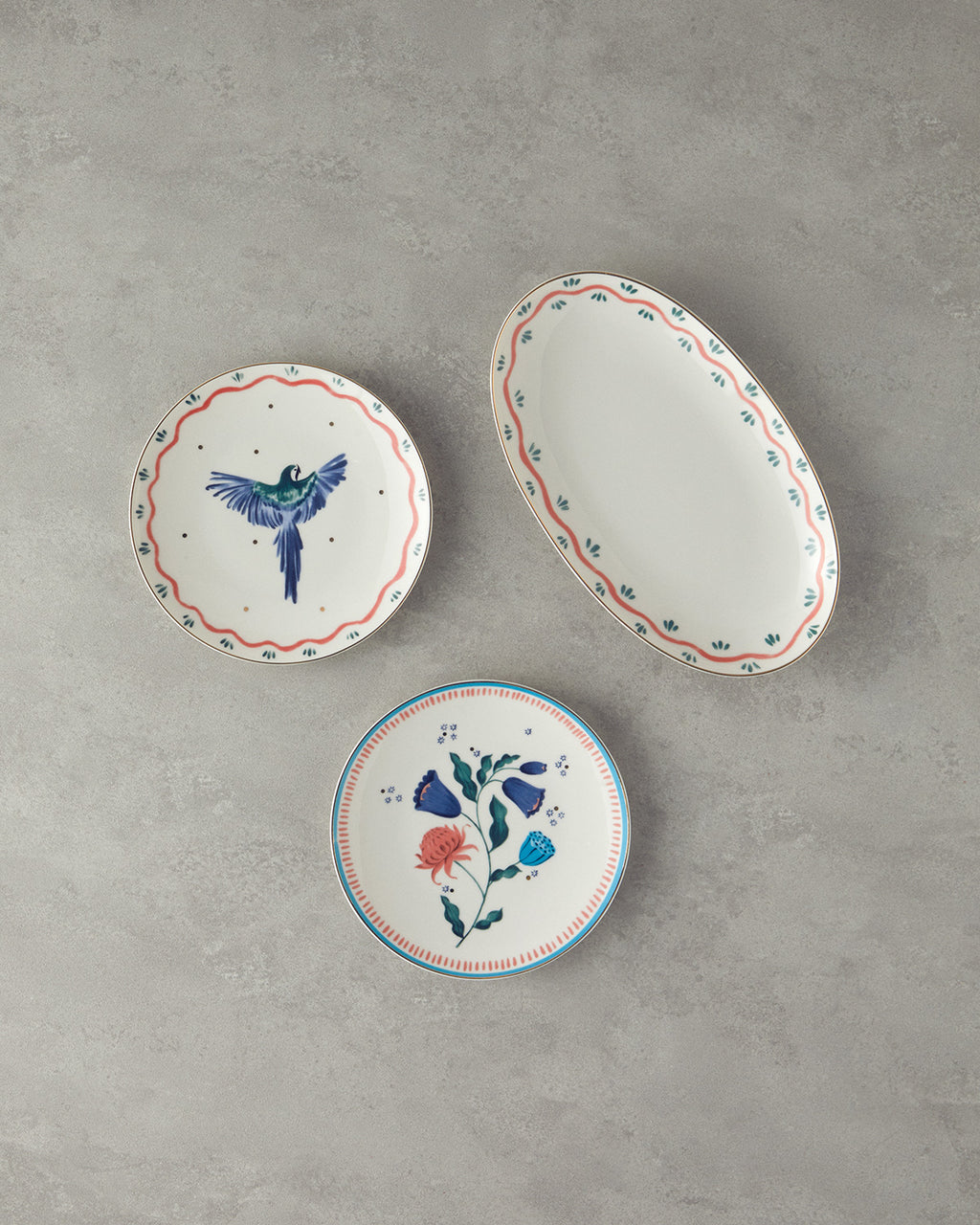 Carnival Phenix Bone Porcelain Cake Plate 20 cm Blue - Green (view 3)
