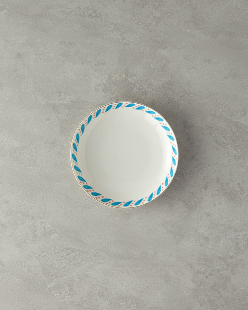 Bone Porcelain Deep Plate 20 cm Blue