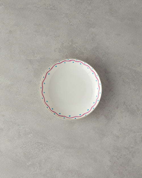 Bone Porcelain Deep Plate 20 cm Fuchsia - Blue