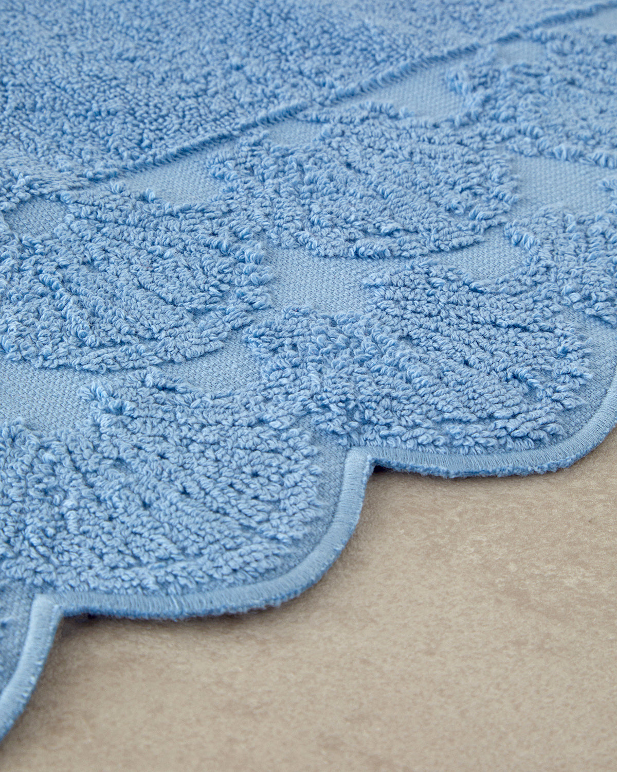 Oyster Cotton Face Towel 50x80 cm Blue (view 2)
