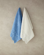 Oyster Cotton Face Towel 50x80 cm Blue (view 3)