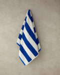 Funny Lines Cotton with Dyed Thread Face Towel 50x80 cm - Ecru - Navy Blue