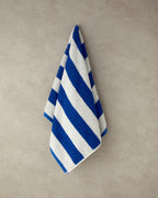 Funny Lines Cotton with Dyed Thread Face Towel 50x80 cm - Ecru - Navy Blue