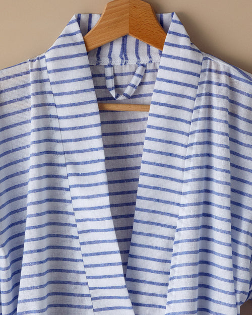 Bony Regenerated Bath Wrap Bathrobe Standard Navy Blue - Orange (view 2)