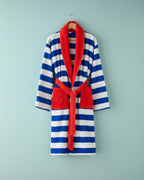 Funny Lines Cotton with Dyed Thread Bathrobe - Ecru - Red - L-XL (view 4)