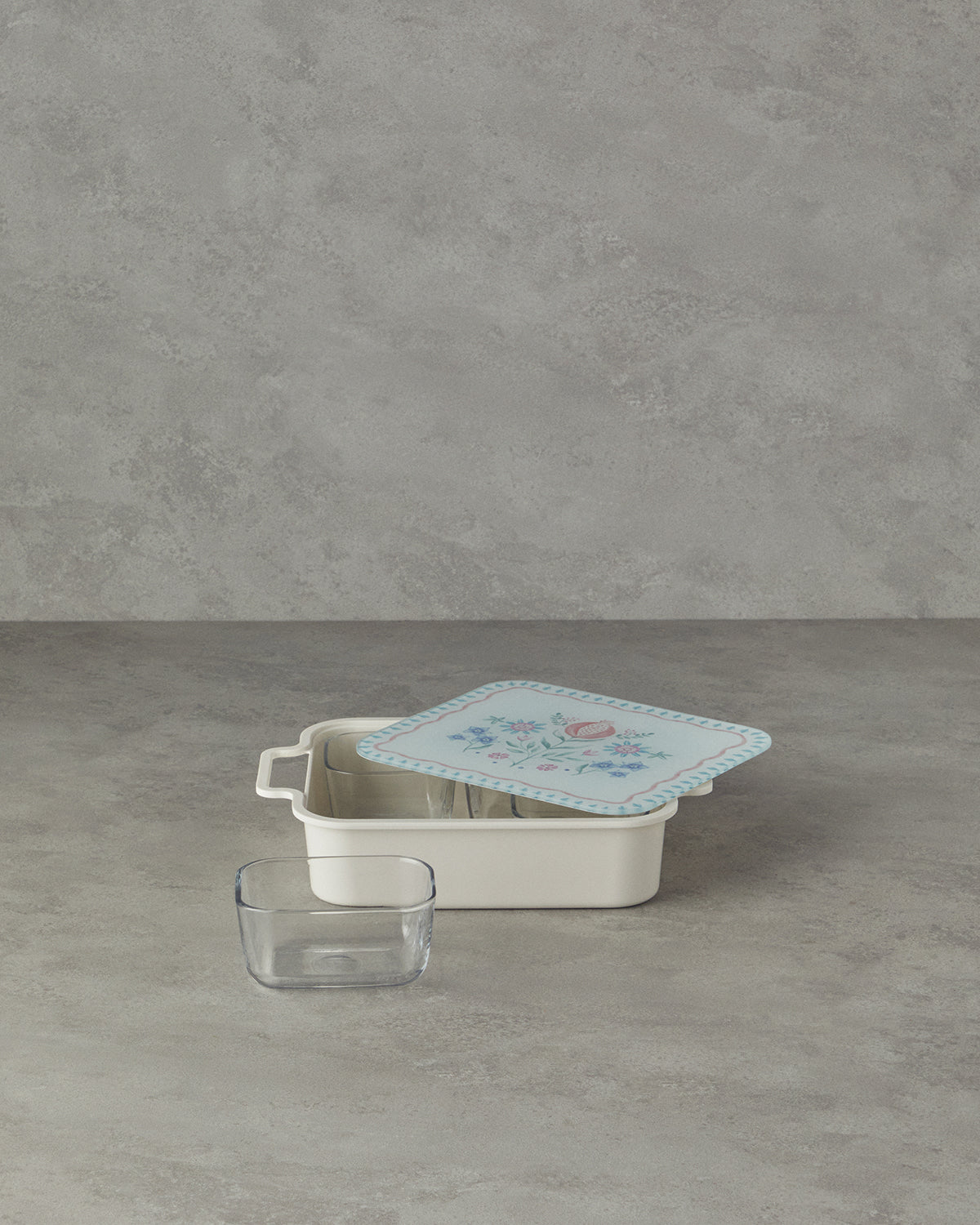 Alysa Melamine with Glass Cover (4-piece) Breakfast Container 30x21 cm Colored (view 2)