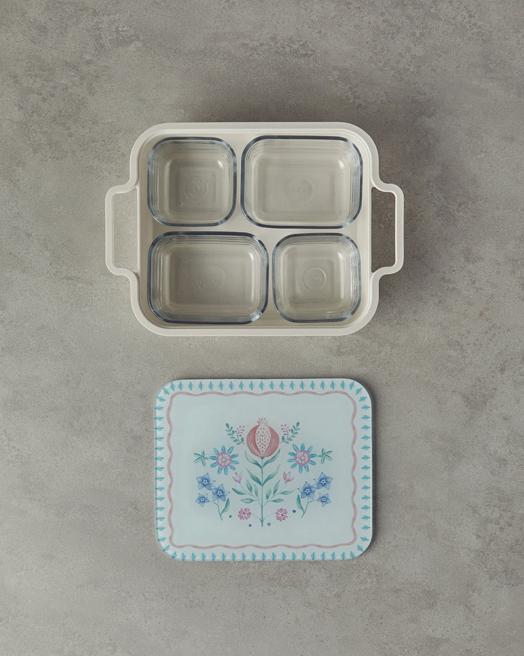 Alysa Melamine with Glass Cover (4-piece) Breakfast Container 30x21 cm Colored (view 3)