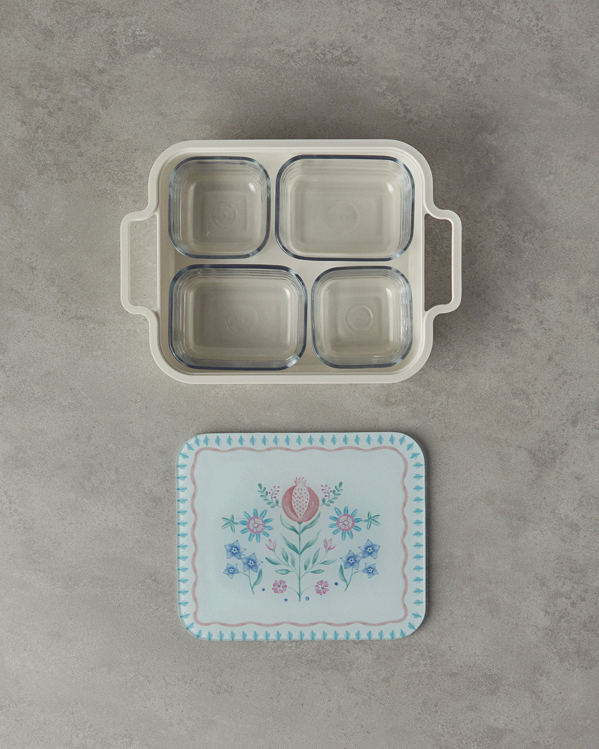 Alysa Melamine with Glass Cover (4-piece) Breakfast Container 30x21 cm Colored (view 3)