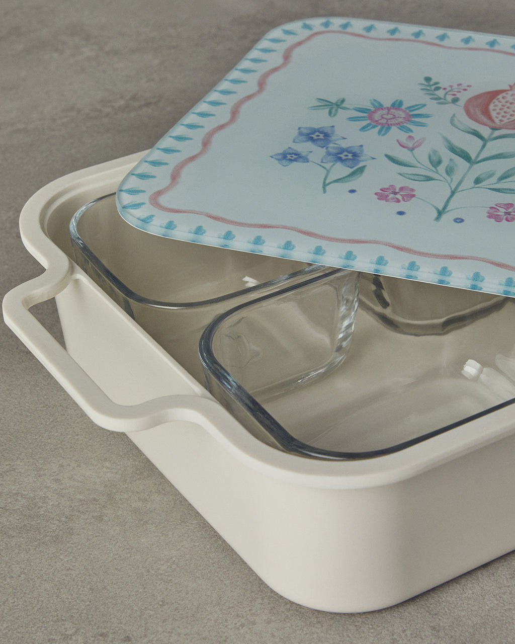 Alysa Melamine with Glass Cover (4-piece) Breakfast Container 30x21 cm Colored (view 4)