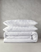 Lior Striped Cotton Satin Double Size Duvet Cover Set 200x220 cm White (view 6)