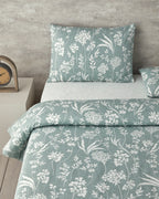 Spring Leaves Crêpe Duvet Cover Set Green (view 9)