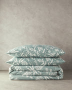 Spring Leaves Crêpe Duvet Cover Set Green (view 14)