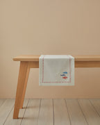 Fishes Cotton Runner 40x140 cm White