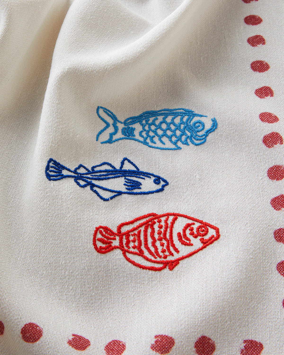 Fishes Cotton Runner 40x140 cm White (view 4)