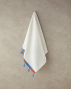 Colory Tuft Cotton Fringed Face Towel 50x80 cm Ecru