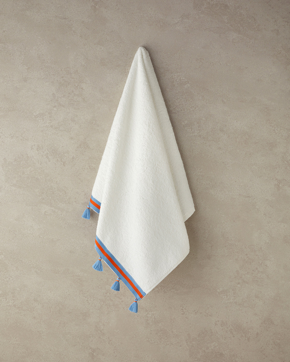 Colory Tuft Cotton Fringed Face Towel 50x80 cm Ecru