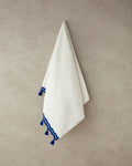 Tufty Wave Cotton Fringed Face Towel 50x80 cm Ecru