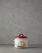 Carnival Time Enamel Copper Pot 16 cm Pink - White