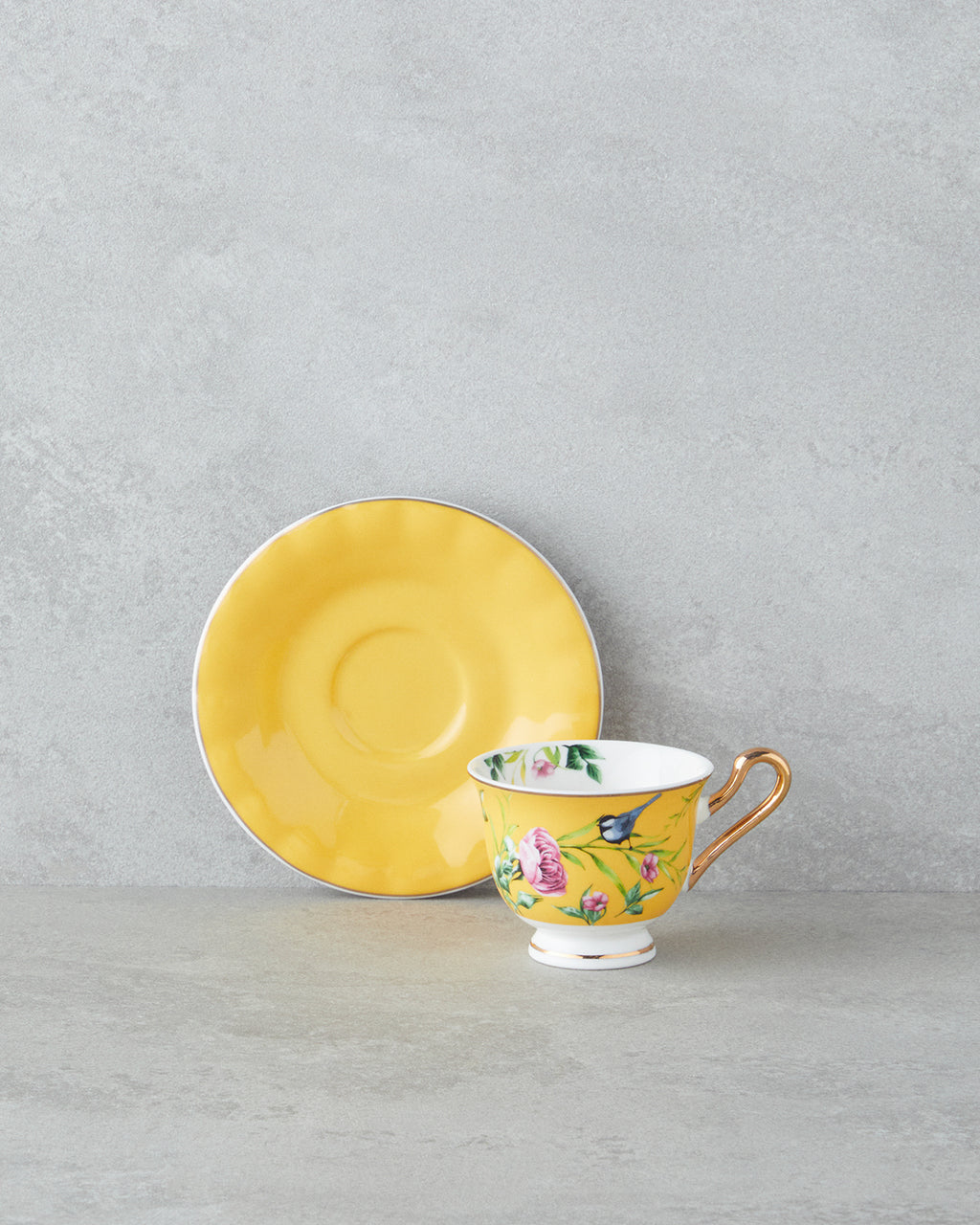Vanilla Mood New Bone China 12 Pieces 6 Servings Coffee Cup Set 90 ml Yellow (view 2)