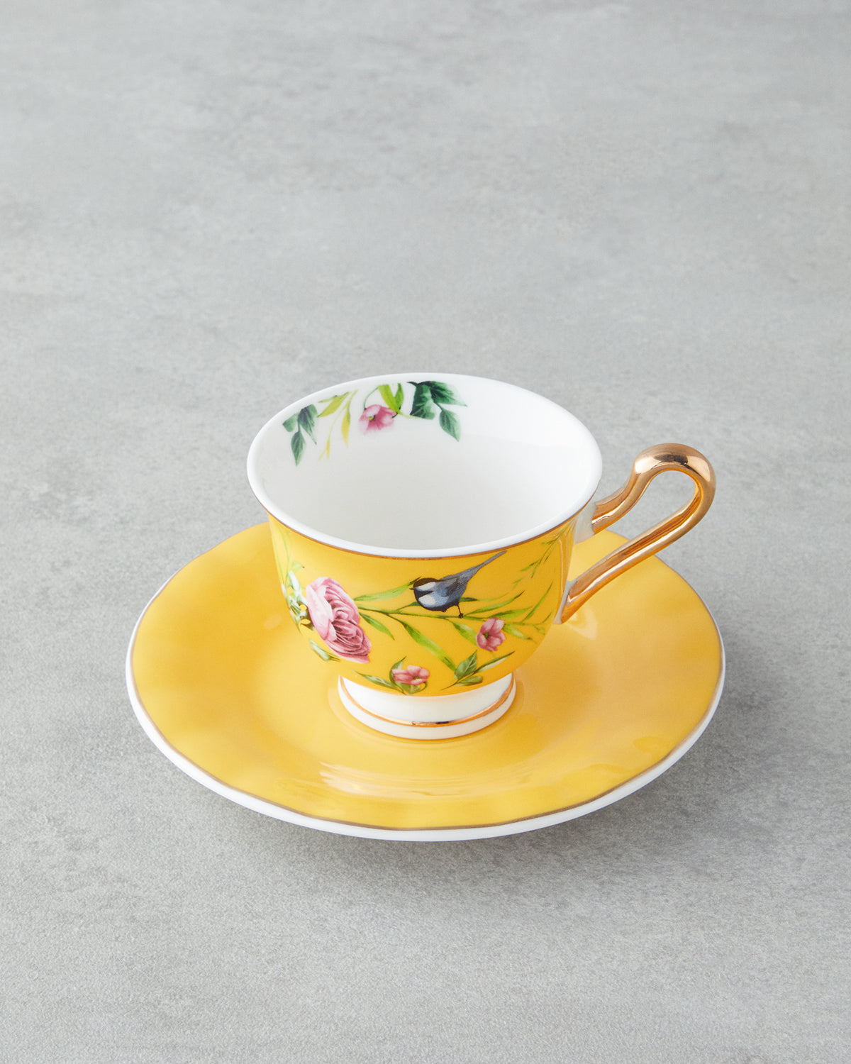 Vanilla Mood New Bone China 12 Pieces 6 Servings Coffee Cup Set 90 ml Yellow (view 3)