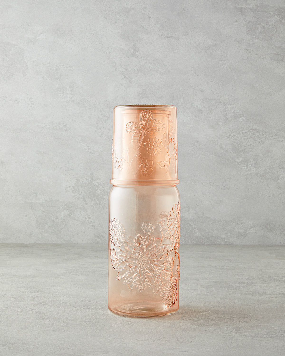 Flowery Glass Bedside Jug 1200 ml + 400 ml - Powder