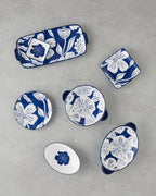 Ophelia Porcelain Rectangular Plate 29x13 cm Blue - White (view 4)
