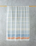Liny Cotton Striped Beach Towel 90x150 cm Ecru - Blue - Orange