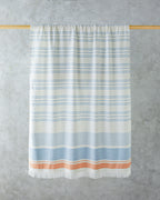 Liny Cotton Striped Beach Towel 90x150 cm Ecru - Blue - Orange