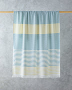 Cotton Striped Beach Towel 90x150 cm Ecru - Green - Yellow