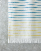 Cotton Striped Beach Towel 90x150 cm Ecru - Green - Yellow (view 2)